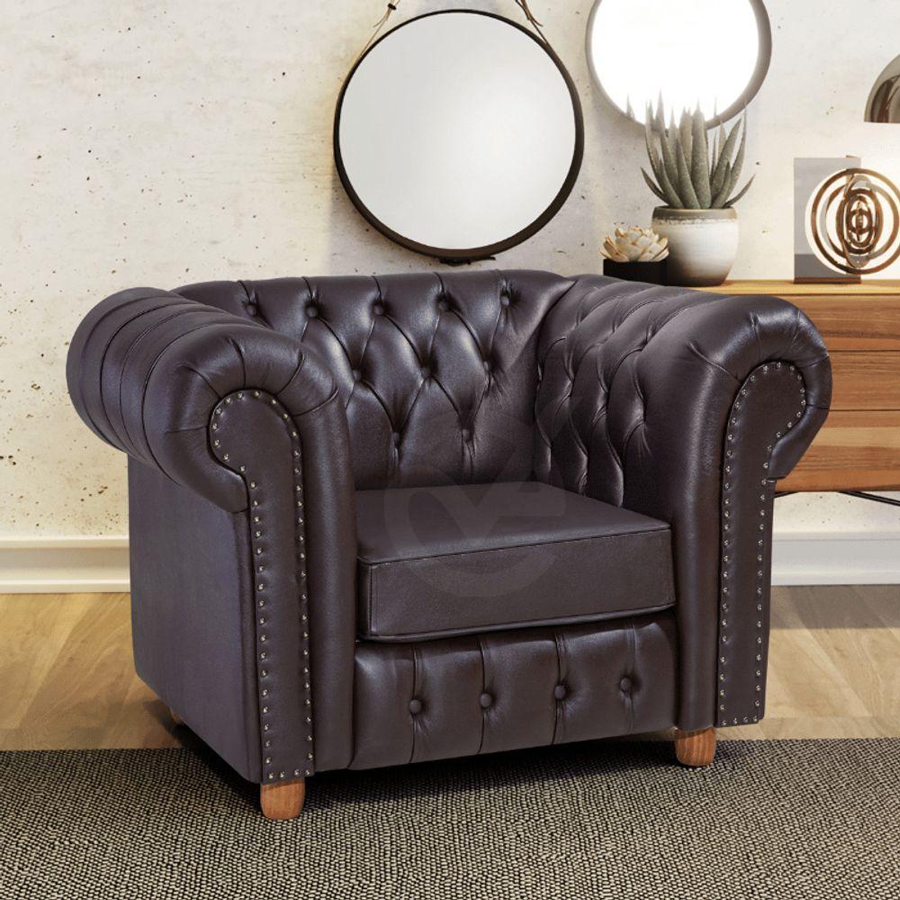 Poltrona Luiz Xv Via Encanto Courano Marrom Café - 5