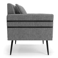 Poltrona Mari Linho Pés Palito De Ferro Preto A26 Grafite - 6