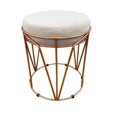 Puff Babu Suede Base Cobre D´rossi Bege