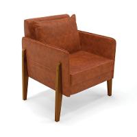 Poltrona Lana Corano Base De Madeira - D'rossi Cor Nozes - 1