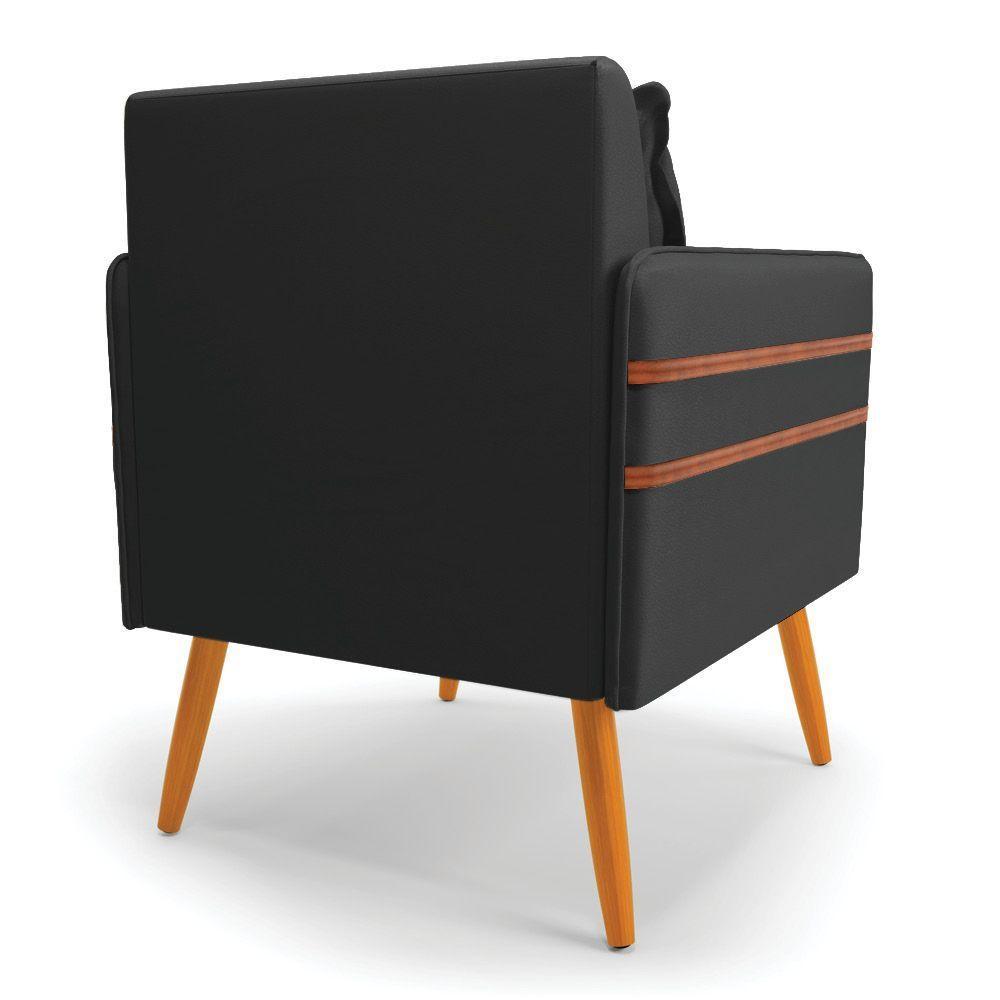 Poltrona Mari Corino Pés Palito Castanho Preto - 5