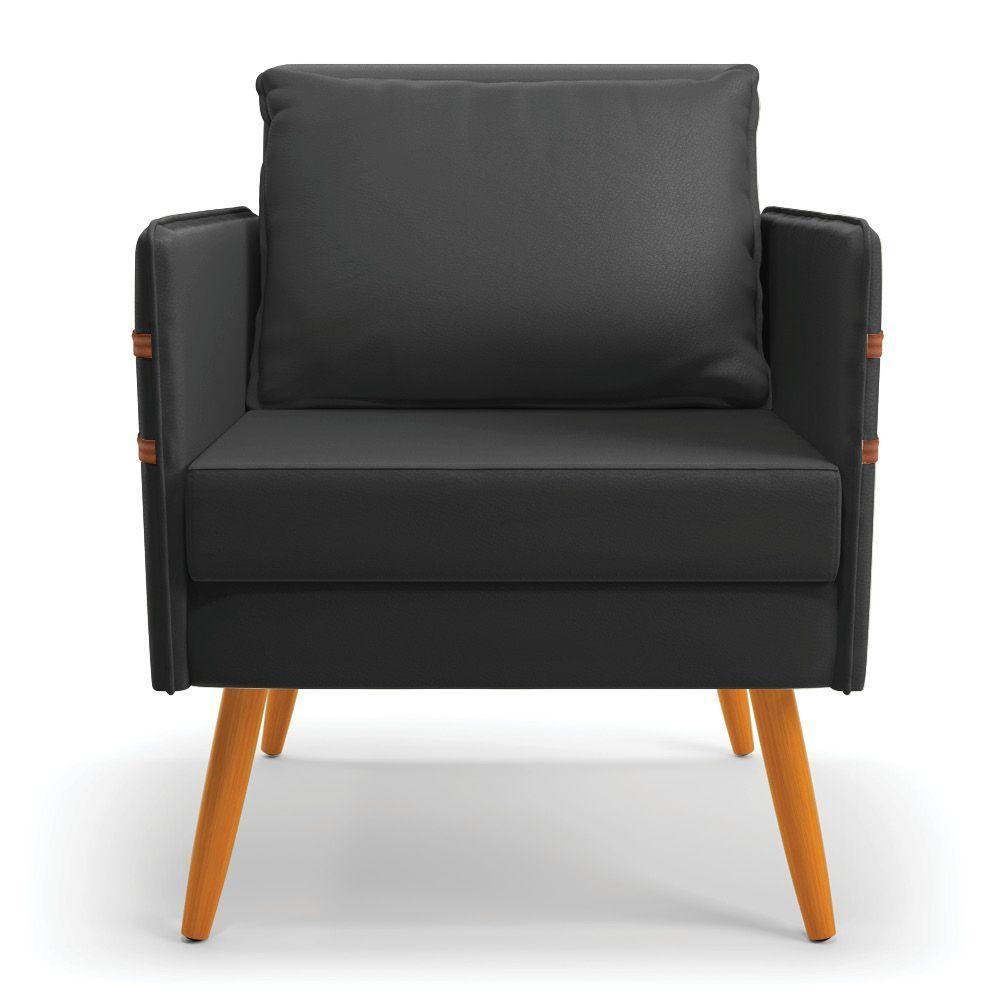 Poltrona Mari Corino Pés Palito Castanho Preto - 7