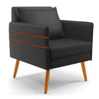 Poltrona Mari Corino Pés Palito Castanho Preto - 1