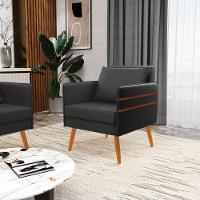 Poltrona Mari Corino Pés Palito Castanho Preto - 8