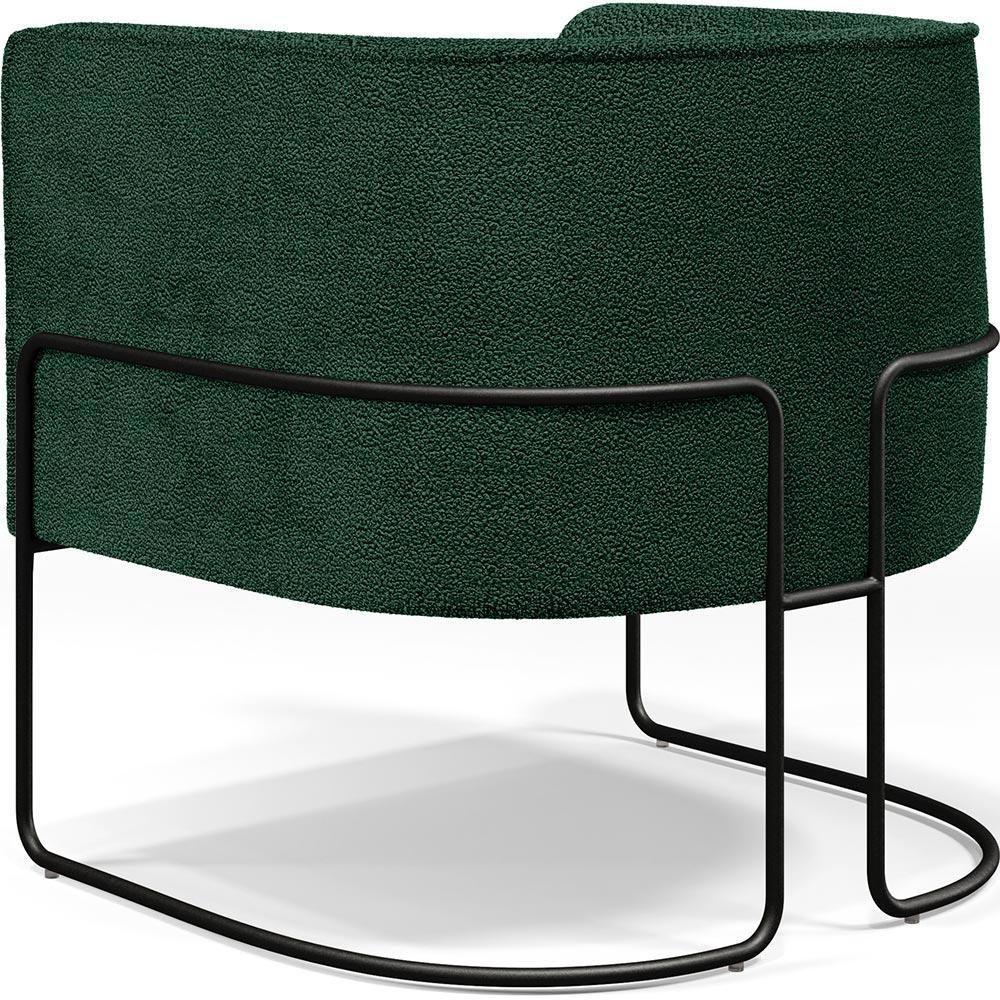 Poltrona Fixa Base Aço Preto Betina D02 Bouclê Verde - 3