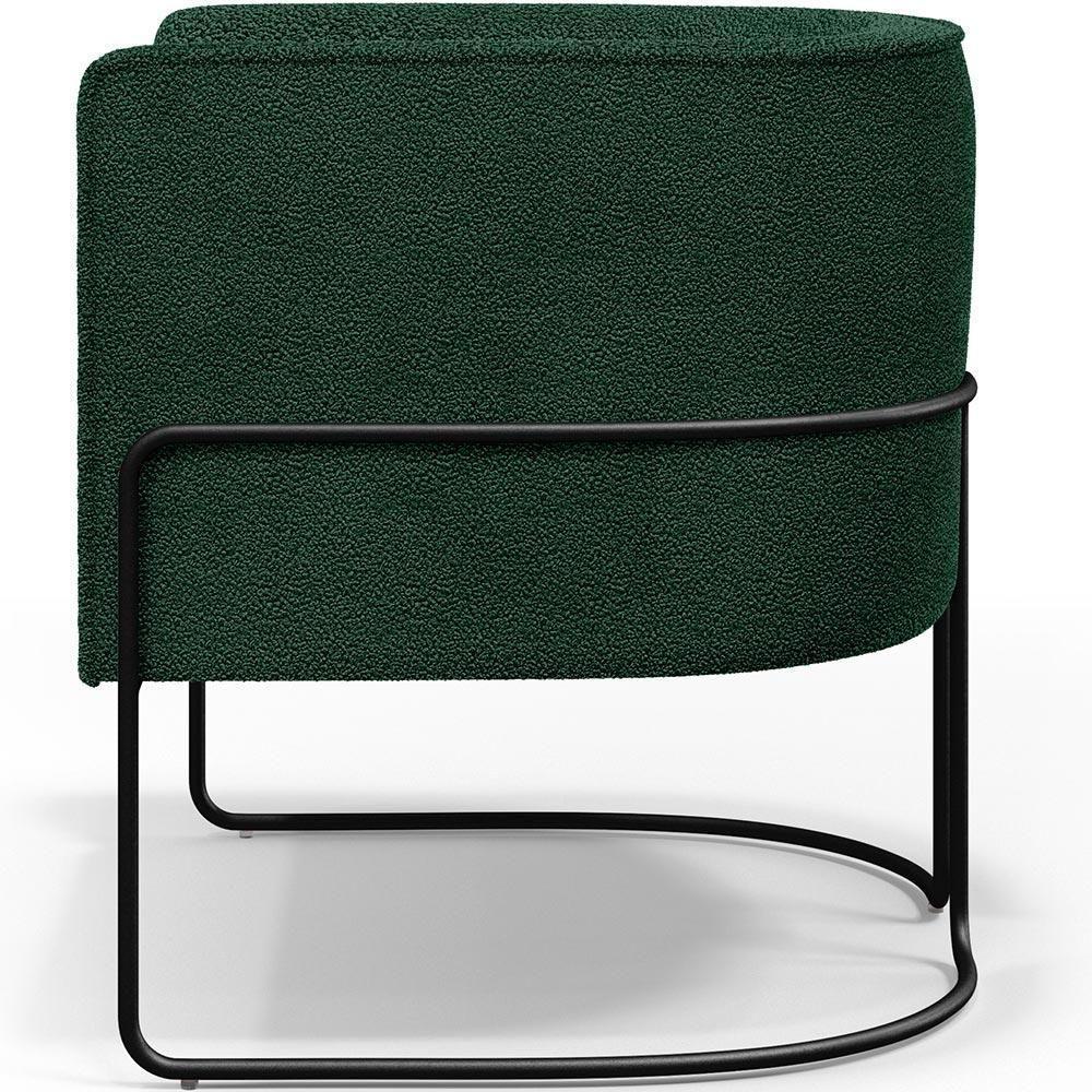 Poltrona Fixa Base Aço Preto Betina D02 Bouclê Verde - 4