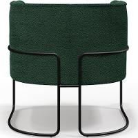 Poltrona Fixa Base Aço Preto Betina D02 Bouclê Verde - 2
