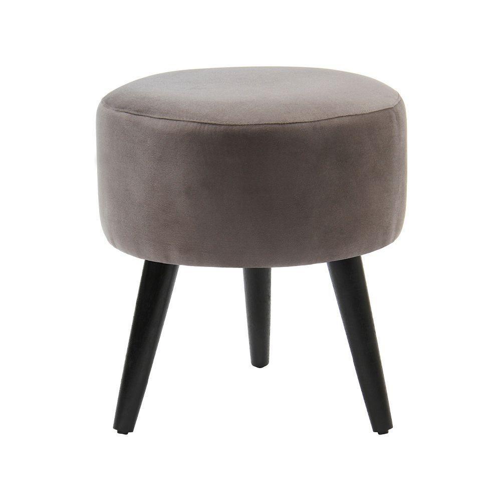 Puff Banco Luca Em Tecido Suede - Grafite - Cor: Cinza - 1