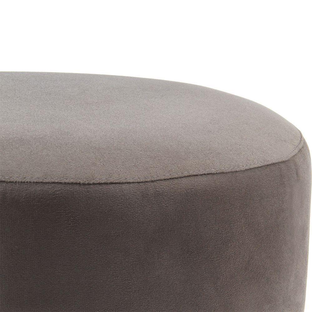 Puff Banco Luca Em Tecido Suede - Grafite - Cor: Cinza - 3