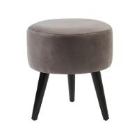 Puff Banco Luca Em Tecido Suede - Grafite - Cor: Cinza - 1
