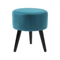 Puff Banco Luca Em Tecido Suede - Azul Turquesa - Cor: Azul - 1