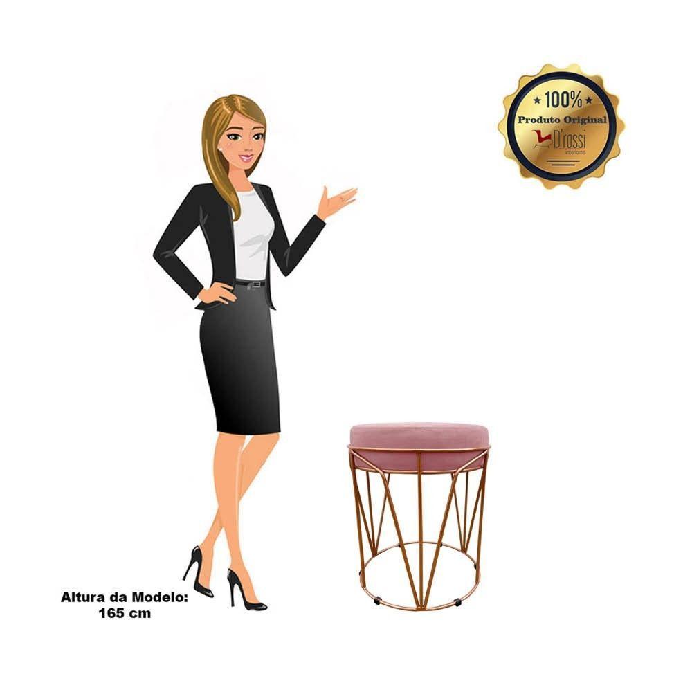 Puff Babu Suede Base Cobre D´rossi Rose - 3