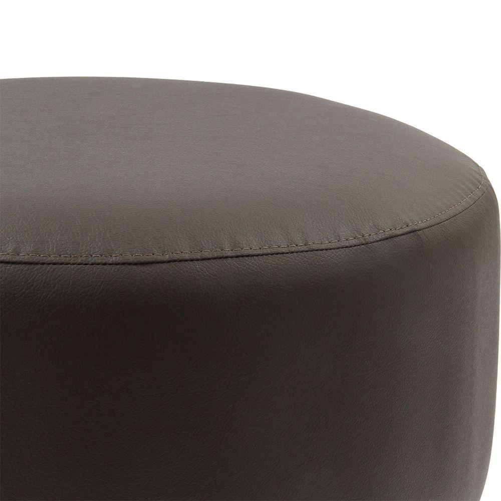 Puff Banco Luca Em Tecido Sintético Sintético - Marrom - Cor: Marrom - 4