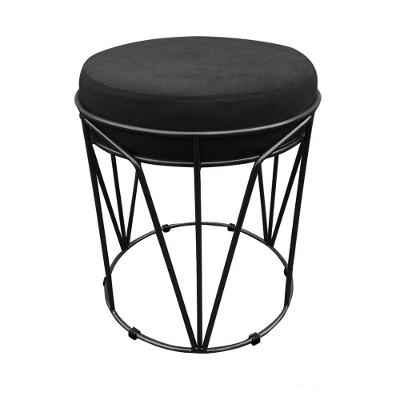 Puff Babu Suede Base Preto D´rossi Preto