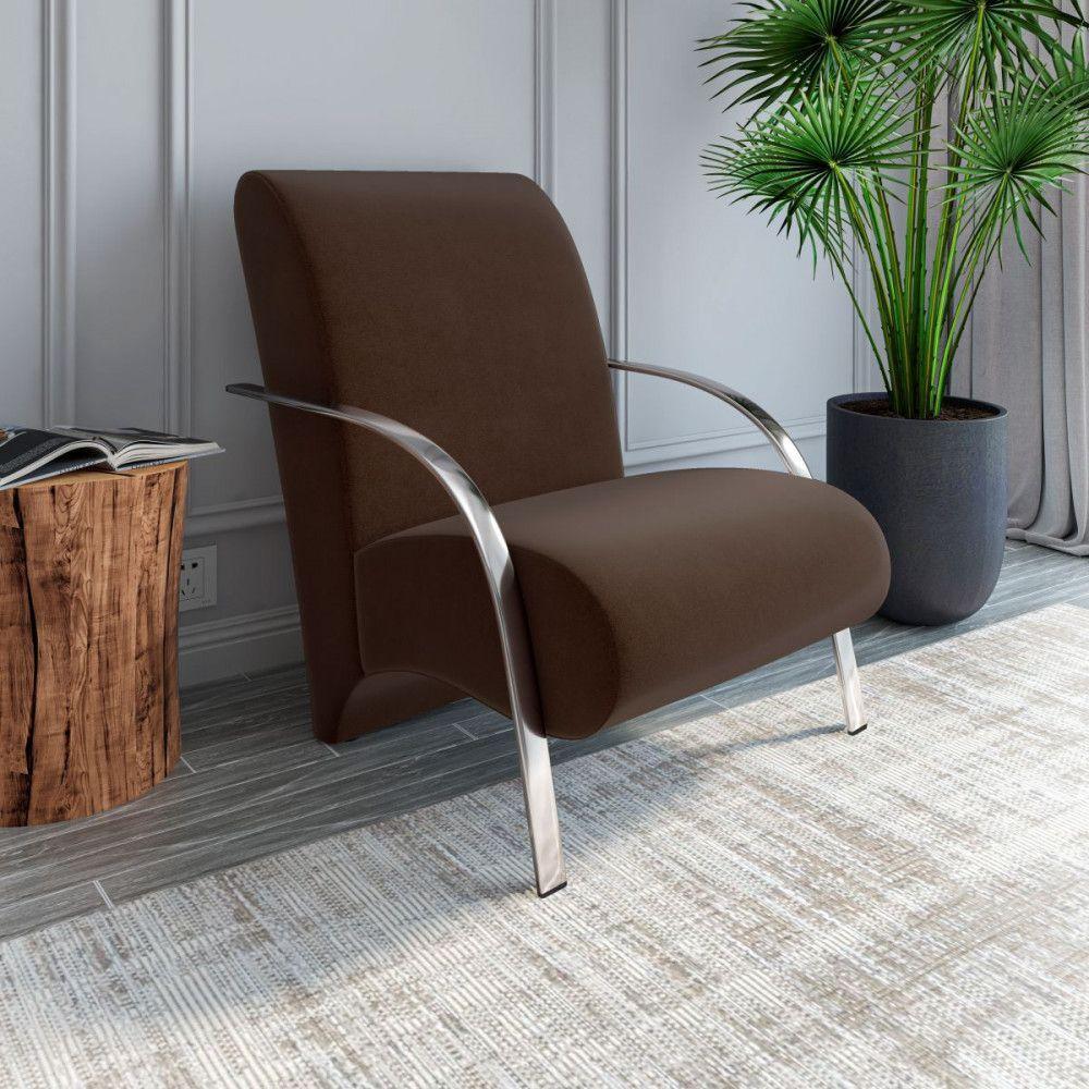 Poltrona Mamflex Com Braço De Aluminio Suporta Até 120 Kg Marrom - 6