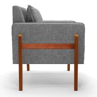 Poltrona Lana Linho Base De Madeira A26 Grafite - 6