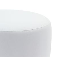 Puff Banco Nina Em Tecido Suede - Branco - Cor: Branco - 3