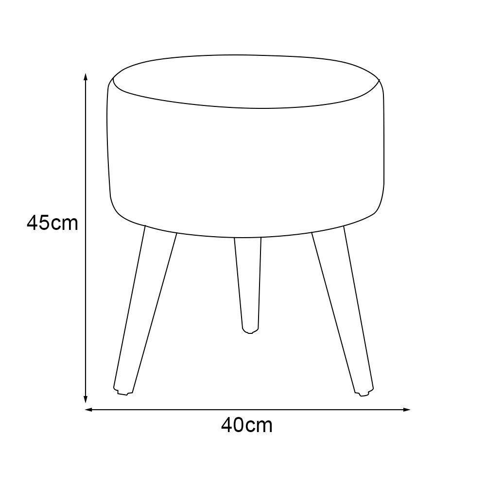 Puff Banco Luca Em Tecido Sintético Sintético Pés Palito - Bege - Cor: Bege - 4