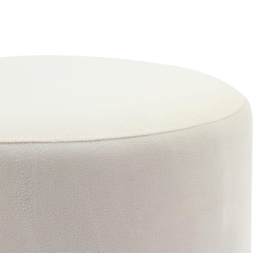 Puff Banco Luca Em Tecido Sintético Sintético Pés Palito - Bege - Cor: Bege - 6