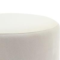 Puff Banco Luca Em Tecido Sintético Sintético Pés Palito - Bege - Cor: Bege - 8