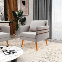 Poltrona Mari Veludo Pés Palito Castanho Cinza - 8