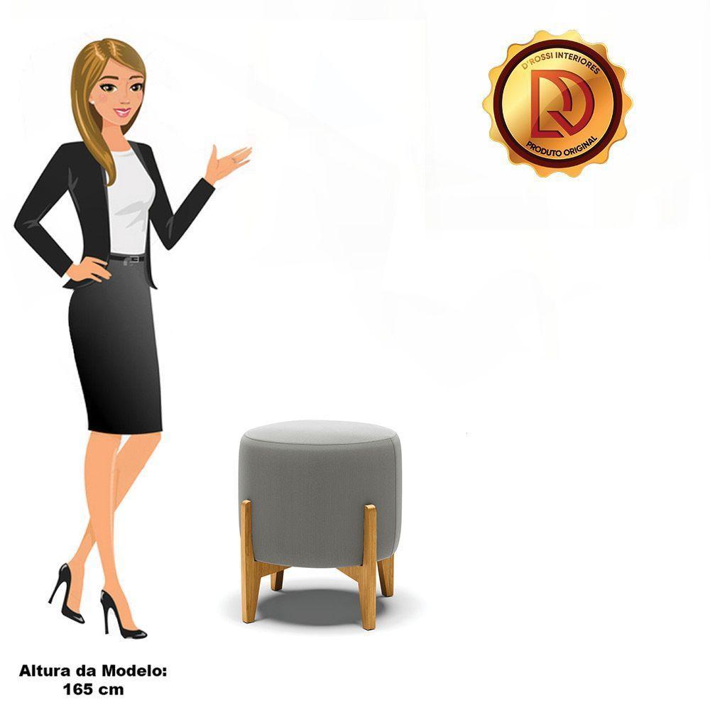 Puff Base Madeira Castanho Cor Grafite - 4