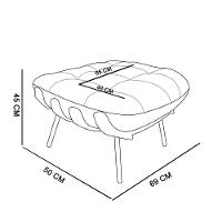 Puff Costela Linho Cinza Claro A05 Base De Metal - D'Rossi - 2