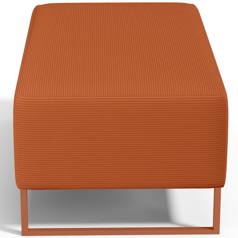 Puff Decorativo Sala De Estar Cléo 90cm Base De Ferro Cobre W01 Tecido Terracota - 3