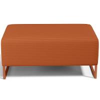 Puff Decorativo Sala De Estar Cléo 90cm Base De Ferro Cobre W01 Tecido Terracota - 6