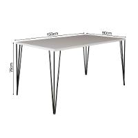 Jogo De Mesa Elen Retangular 150X90Cm Preto Com 4 Cadeiras Katrina Preto Assento Be - Preto - 3