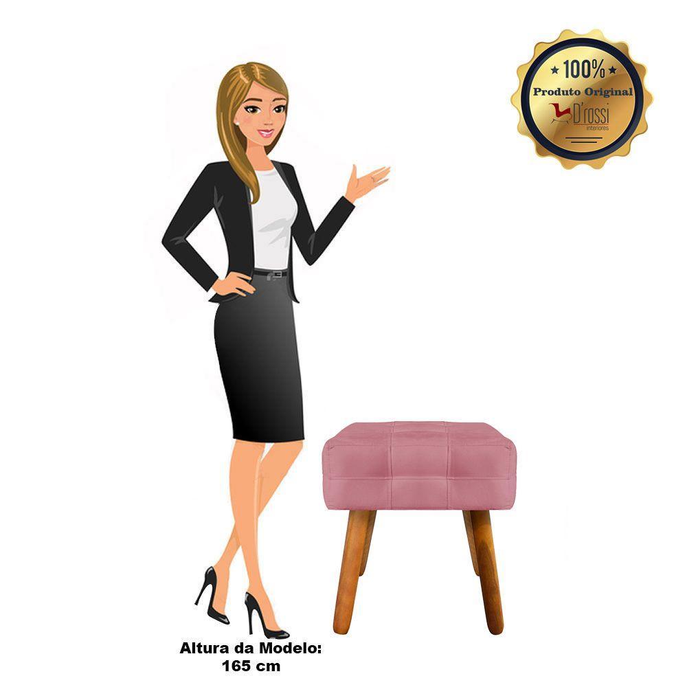 Puff Elisa Suede Rose Pés Palito Castanho D´rossi - 2
