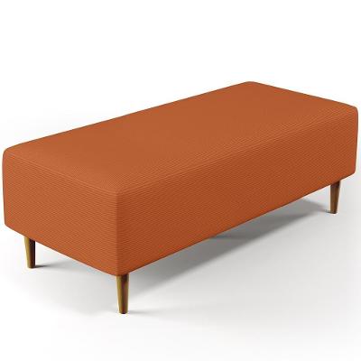 Puff Decorativo Sala De Estar Bali W01 Pés Palito 120x50 Cm Tecido Terracota