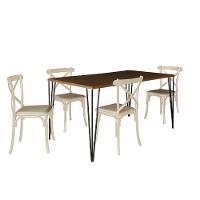 Jogo De Mesa Elen Retangular 140X80Cm Preto Com 4 Cadeiras Katrina Off White Assent - Preto - 9