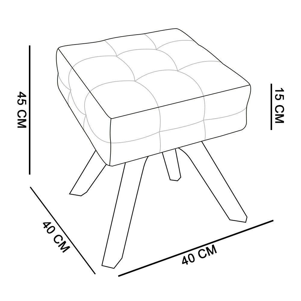 Puff Giratório Elisa Suede Base Madeira D´rossi Preto - 4