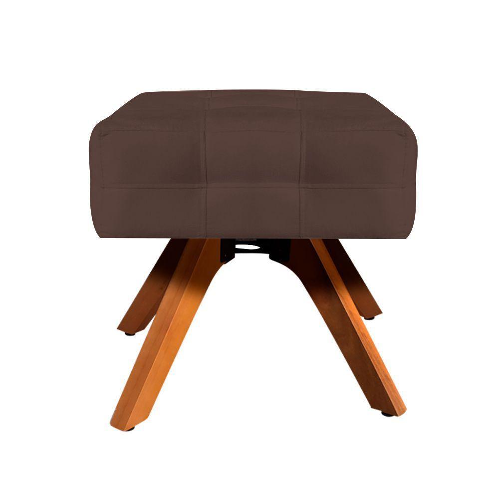 Puff Giratório Elisa Suede Base Madeira Mm30 D´rossi Marrom - 1