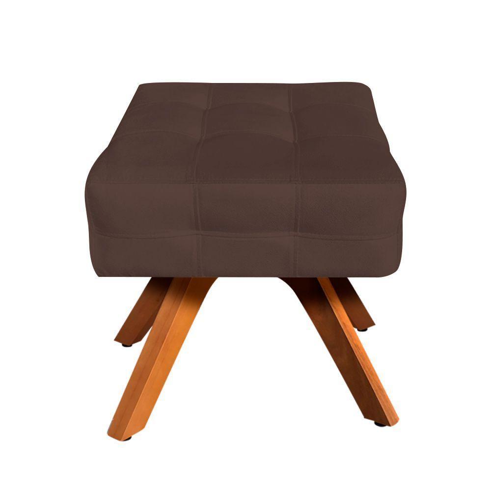 Puff Giratório Elisa Suede Base Madeira Mm30 D´rossi Marrom - 2