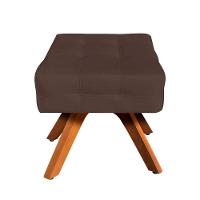 Puff Giratório Elisa Suede Base Madeira Mm30 D´rossi Marrom