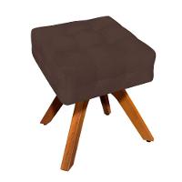 Puff Giratório Elisa Suede Base Madeira Mm30 D´rossi Marrom - 7
