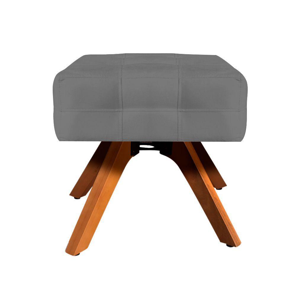 Puff Giratório Elisa Suede Base Madeira Mm30 D´rossi Grafite - 1