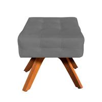 Puff Giratório Elisa Suede Base Madeira Mm30 D´rossi Grafite