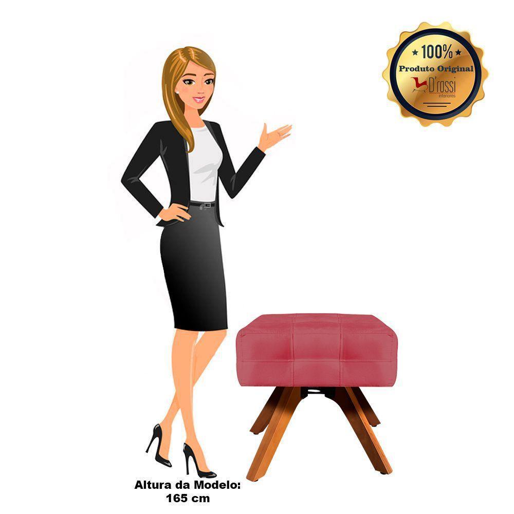 Puff Giratório Elisa Suede Base Madeira Mm30 D´rossi Rose - 2