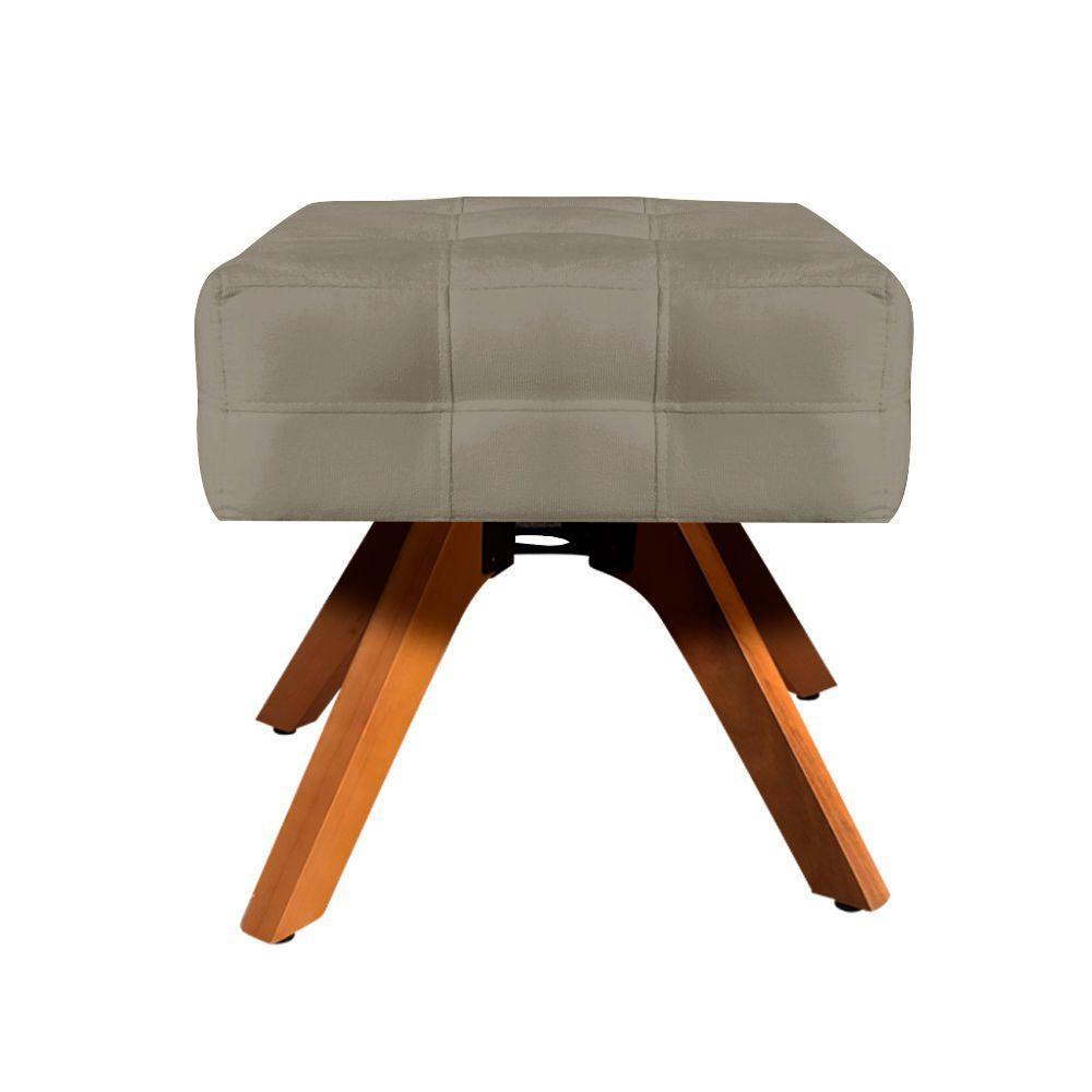 Puff Giratório Elisa Suede Base Madeira D´rossi Marrom Rato - 1