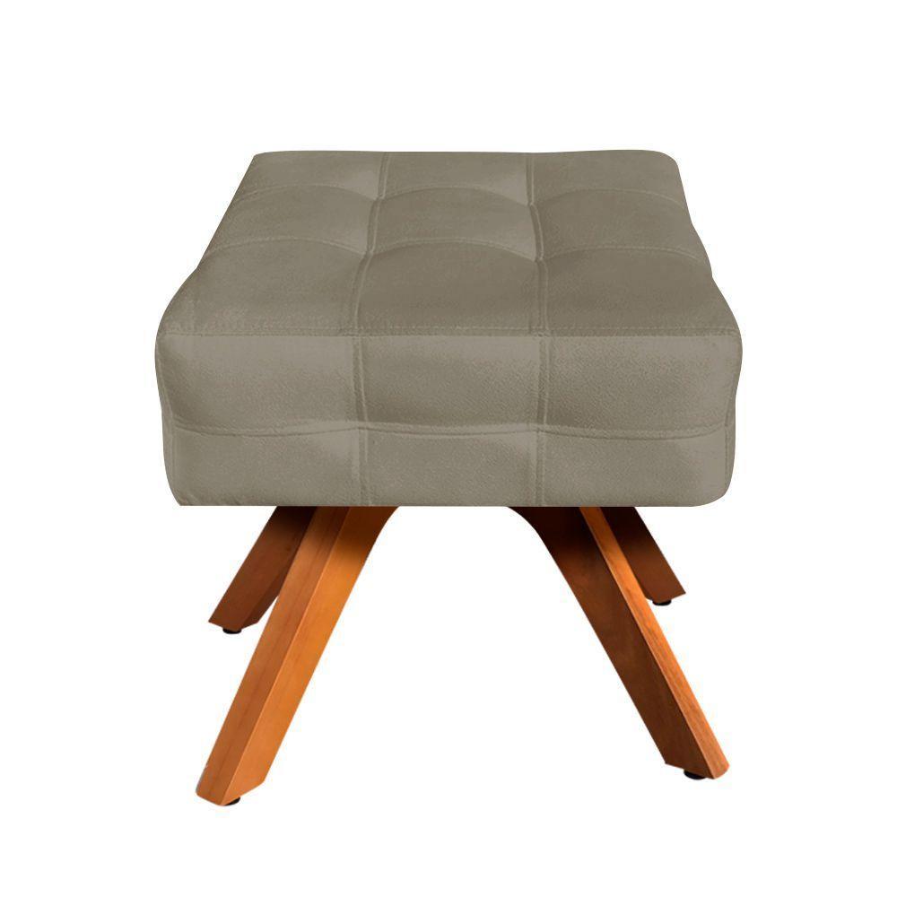 Puff Giratório Elisa Suede Base Madeira D´rossi Marrom Rato - 4