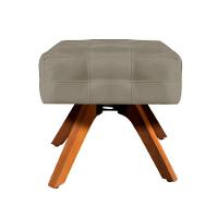 Puff Giratório Elisa Suede Base Madeira D´rossi Marrom Rato - 1