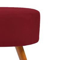 Puff Para Sala Redondo Pés Palito Suede Balaqui Marsala - 5
