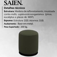 Puff Puf Para Sala Base Metal Saien Linho Sl 74 Peer Sl 74 - 8