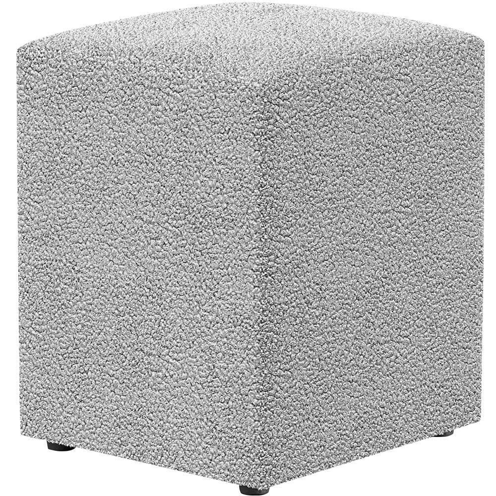 Puff Quadrado Decorativo Sala De Estar L02 Bouclê Cinza - 1