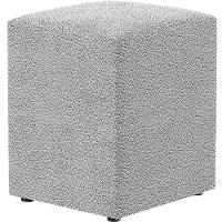 Puff Quadrado Decorativo Sala De Estar L02 Bouclê Cinza - 1