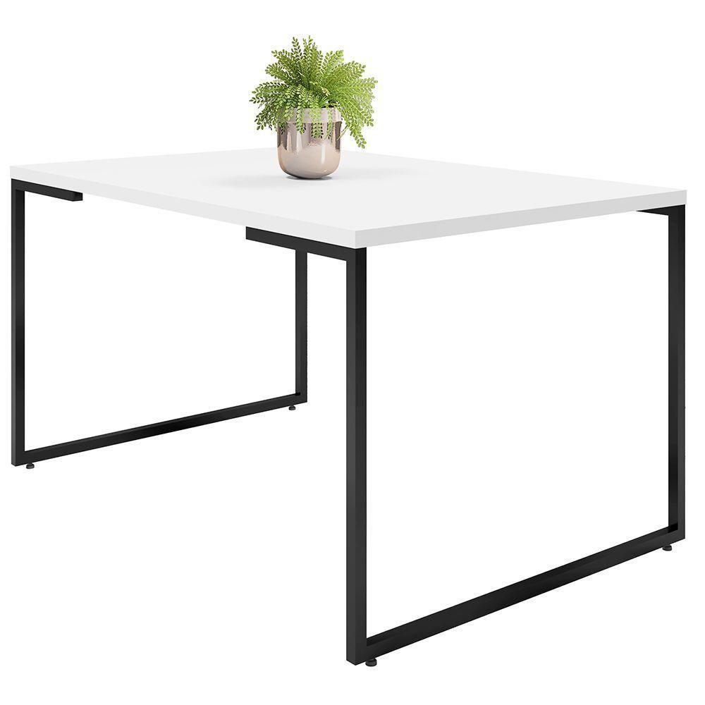 Mesa De Jantar 4 Lugares Retangular 136 Cm Branco Fosco - 1