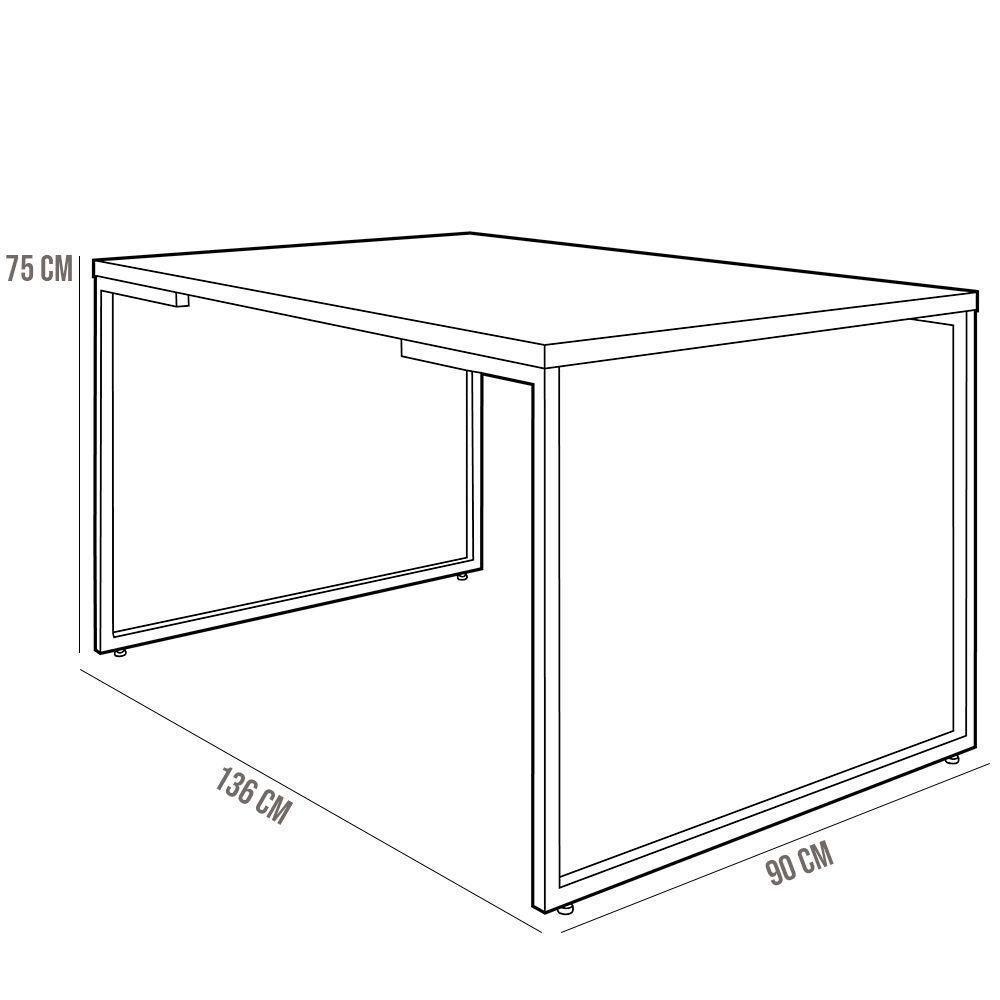 Mesa De Jantar 4 Lugares Retangular 136 Cm Branco Fosco - 2